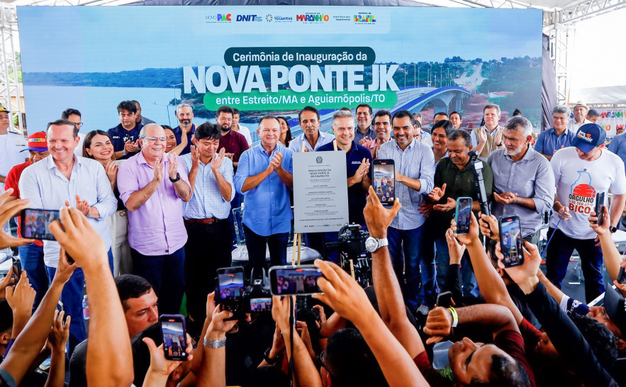Governador Wanderlei Barbosa e ministro Renan Filho entregam nova ponte JK, símbolo de integração entre Tocantins e Maranhão